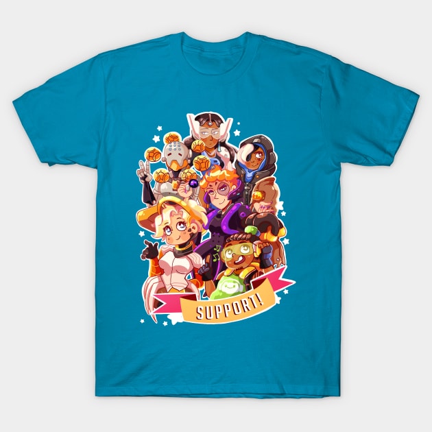 Overwatch - Support Heroes! T-Shirt by Sebbdraws